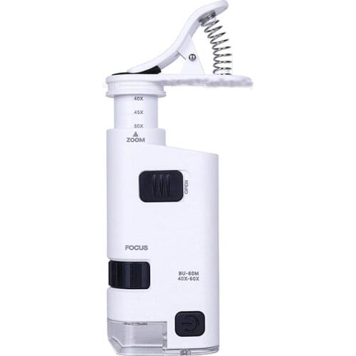 Magnifying glass Adjustable mobile phone 40X-60X Focus magnifier glass with illumination microscope Loupe magnifying glasses