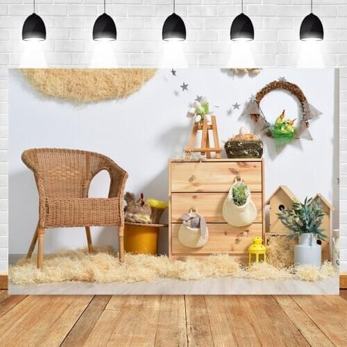 Yeele Interior Easter Eggs Rabbit Photocall Chair Photography Backdrop Photographic Decoration Backgrounds For Photo Studio