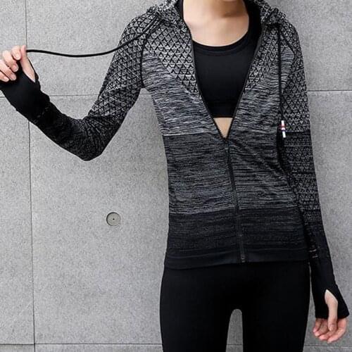 Sportswear Woman Zipper 2021 Gym Tracksuit Womens Sports Top Coat Yoga Shirt Jacket With Long Sleeves Fitness
