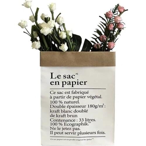 1pcs middle Dried Plant Basket Kraft Paper Bag Flowerpot& Kraft Paper Bag Flower Vase&Kraft Paper Bag Flowerpot for Home Decor