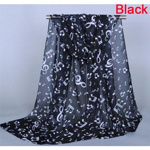 1PC Women Lady Elastic Beautiful Scarves Musical Note Chiffon Neck Scarf Shawl Muffler Scarves Fabulous 160*50cm