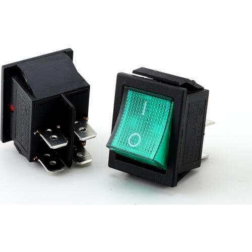10 PCS4Pin 2 PositionKCD4-201 30x22 30A 250VAC Heavy Duty KCD4 Rocker Switch 20A 250VAC DPST ON OFF latching 12V 220V Red Green