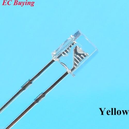 EC Buying 100pcs 2X3X4 LED Yellow Transparent DC Rectangle LED-Light Emitting Diode 2 * 3 * 4 mm Ultra Bright Bulb