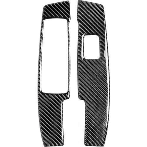 For Mercedes-Benz W204 C class Car decoration Carbon Fiber Window Lifter Switch Control Panel Stickers Armrest Panel 2pcs