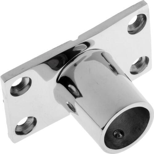 2pcs Heavy Duty Boat Hand Rail Fitting 7/8 22mm & 1 inch 25mm Rectangular Stanchion Base 90 Degree, 316 Stainless Steel