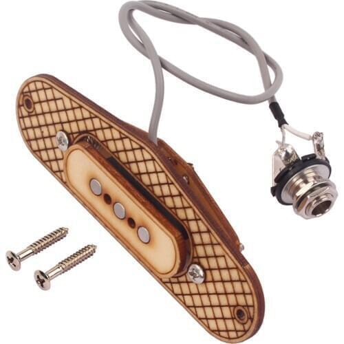 3 Pole Maple Wood Humbucker Pickup +Output Socket Frame for Cigar Box Guitar