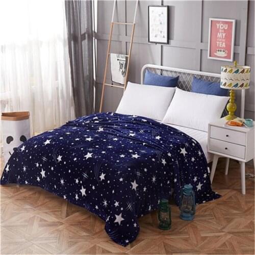 37 Bed Cover Blanket Flannel Blanket Warm Soft Fleece Throw Sofa star blanket Adult Bedding Home textile