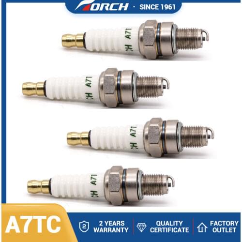 4PCS Torch Candle Spark Plug A7TC Replace for NGK C7HSA Champion Denso IUF22 PZ7HC Autolite 4194 Enker T90 Ignition System