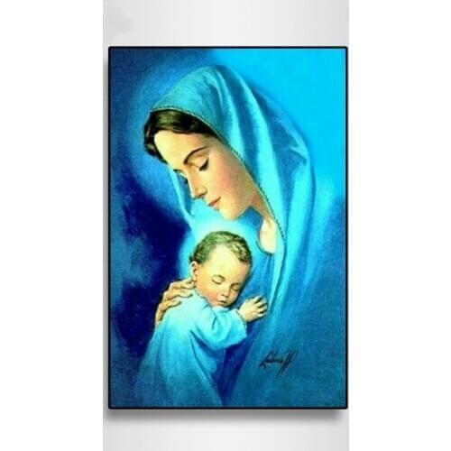 5D Diamond Painting Virgin Mary Kids Christian Religion Jesus Christ Diamond Embroidery Maternal Love Child Religious