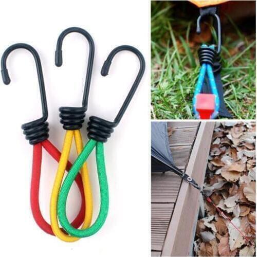 Tent Accessories (60 pcs) Elastic Rope Buckle 15cm Camping Tent Wind stopper Rope Buckle Camping Stretch Cord