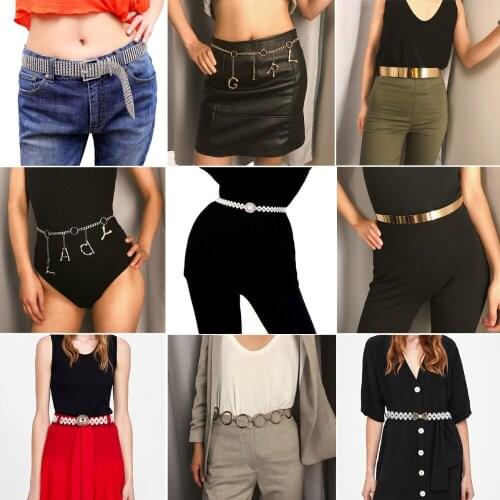 Gold Retro Waist Belly Fashion Pearl Geometric Waist Chains Metal Sexy Paillette Tight Tassel Party Jewelry Za Bijoux