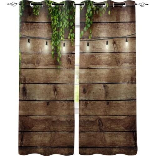 Wood Lamplight Leaves Rattan Plants Window Treatments Curtains Valance Window Curtains Dark Window Blinds Bathroom Kitchen