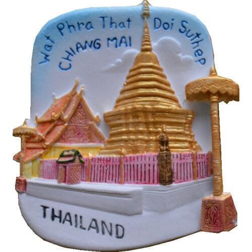 Chiang Mai Thailand Temple Hand-Painted Aromatherapy 3D Fridge Magnets World Travel Souvenirs Refrigerator Magnetic Stickers