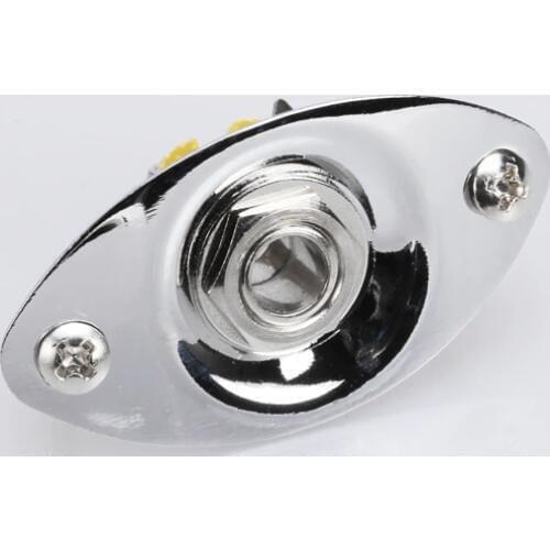 Chrome Alloy Oval Output JACK PARTS Plate Socket Replacement For Electric Guitar