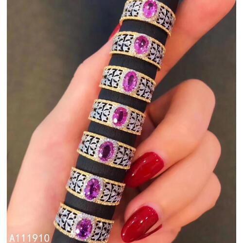 KJJEAXCMY fine jewelry 925 sterling silver inlaid natural pink tourmaline womens luxury ring support detection exquisite