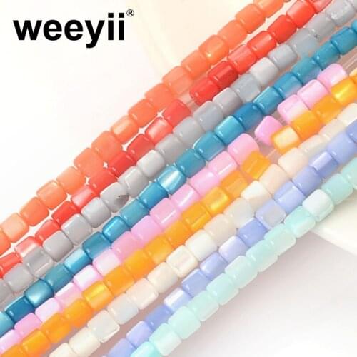 About 3.5x3.5mm Cute Colorful Natural Cylindrical Loose Spacer Shell Beads For Jewelry Making Diy Handmade Earrings Accessories