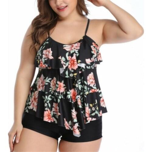 Sexy Swimwear Women Summer Push Up Padded Tankini Swimsuits Women Floral Swimsuit Plus Size Beachwear Ladies Bikini Bathing Suit