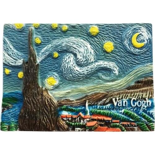 Netherlands,Van Gogh)Fridge Magnet,Creative Travel Commemorate Crafts Ornaments Magnetism Resin Material Refrigerator Stickers