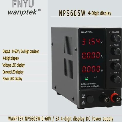 Mini power supply NPS605W DC power supply 4-digit display Adjustable 0-60V 0-5A Laboratory Test Power Supply For Phone PC Repair