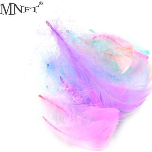 MNFT 100Pcs/Pack 4cm-8cm Marabou Feathers Fluffy Fly Tying Feather Hand Selected Accessories Feather Hooks