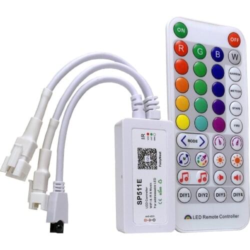 SP501E WIFI Addressable WS2812B SK6812 UCS1903 LED Strip RGB RGBW Controller Work with Alexa Support 2.4G DC 5-24V
