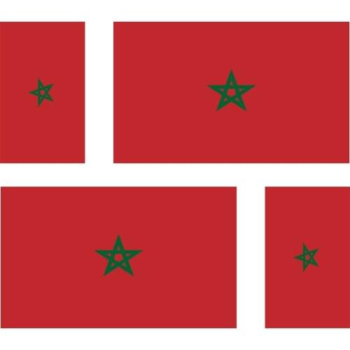 Set of 4x Creative PVC Car Sticker Vinyl Car Bumper Decal Outdoor Car Moto World Flag Morocco