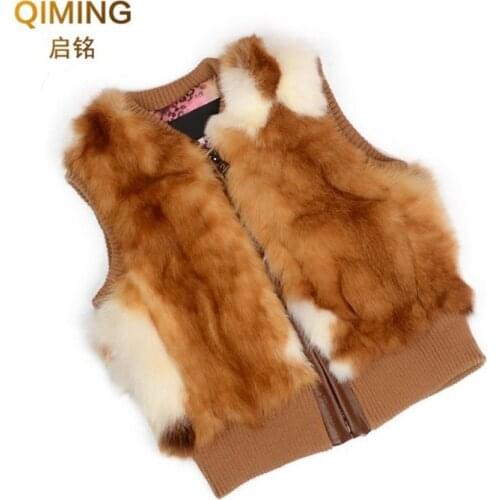2019 Autumn And Winter Real Natural Fur Gilet Ladies Coat Vest Children Short Paragraph Rex Rabbit Hair Whole Skin