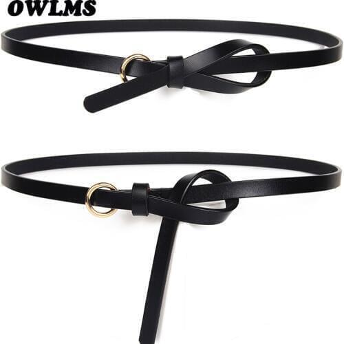 Simple thin genuine leather belts women Jeans cinturones mujer 2018 hot designer luxury brand Leisure Slimming female belt