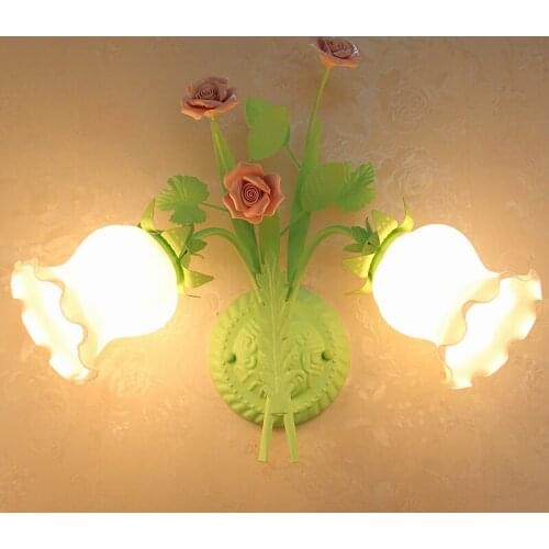 Modern Light Luxury Flower Wall Lamp Handmade Glass Wall Lights Living Room Corridor Stairway Aisle Lamps Bathroom Mirror Light
