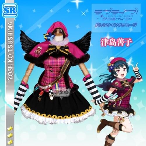 [STOCK]2018 Anime Love Live Sunshine Aqours Tsushima Yoshiko Christmas Choir Uniform Cosplay Costume For Halloween Free Shipping