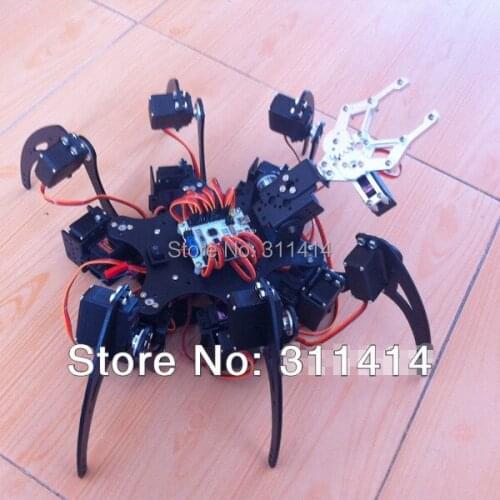 1set 20DOF Aluminium Hexapod Spider Six 3DOF Legs Robot Frame Kit + Clamp Set Fully Compatible With Arduino Retail + Free Ship