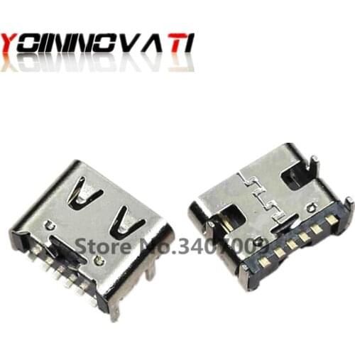 100pcs Micro USB 6pin type-C Female Connector USB3.1 For Mobile Phone Mini USB Jack Connector Charging Socket