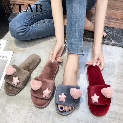 2019 Cute Women Winter Slippers Home Cotton Comfort Floor Female Shoes Non-slip Ladies Indoor Slippers Plush Slipper Warm Shoes