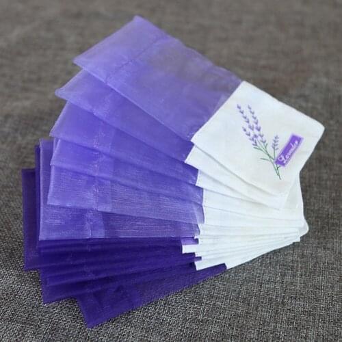 30pcs Empty Sachets Bag Flower Printing Fragrance Lavender Sachet Bag Purse (New Style) - Light Purple