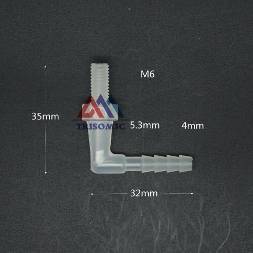 4*M6 Elbow screw thread type Aquarium Connector Tube Joiner Material PP Plastic Fitting Tank Airline acid and alkali resistant