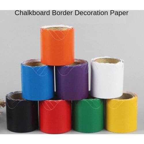 5M/Roll Bulletin Border Trim Chalkboard Border Paper Whiteboard Trim Decals School Classroom Wall Decor Wallpaper Wall Sticker