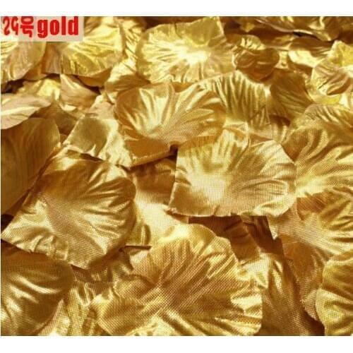 500 pcs/lots Decorative Artificial Silk Flower Rose Petals Wedding Decoration Silver and Gold Colors For Choose