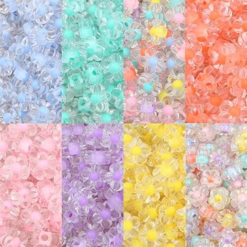12mm 50Pcs Acrylic Transparent Five-Petal Flower Shape Garment Beads For Jewelry Making Clothing Decor Diy Supplies Accessories
