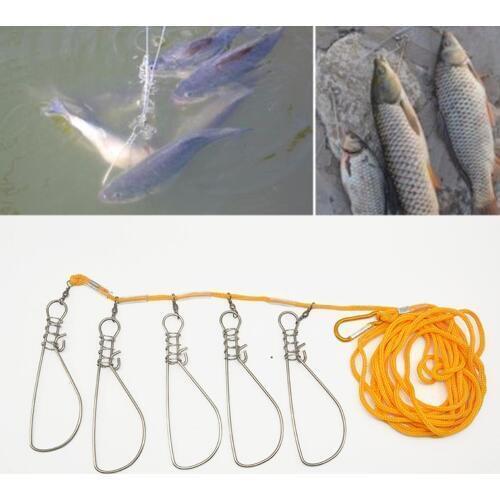 Fishing Tackle Accessories Fishing Lock Buckle Stainless Steel Live Fish Stringer 5 m