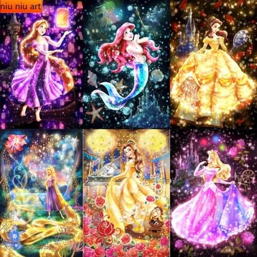 Disney Full Drill 5D DIY Diamond Painting"Cartoon Disney Princess "Embroidery Cross Stitch 5D Rhinestone Children Gift