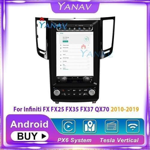 12.1 inch Car stereo For-Infiniti FX FX25 FX35 FX37 qx70 2010-2019 car radio GPS navigator Multimedia DVD Player vertical screen