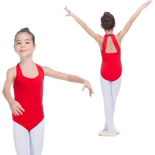 Ballet Dancewear Red Cotton/Lycra Tank Leotards Girls Kids Basic Dancing Gymnastics Bodysuit