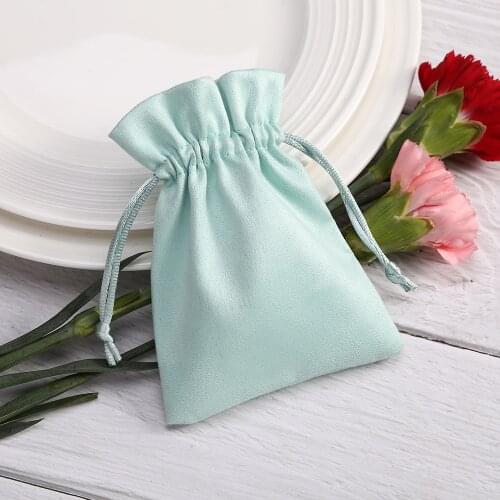 100 Jewelry Packaging Velvet Drawstring Pouches Wedding Flannel Fungus Gift Bags Personal Custom Logo Wedding Party Candy Bag