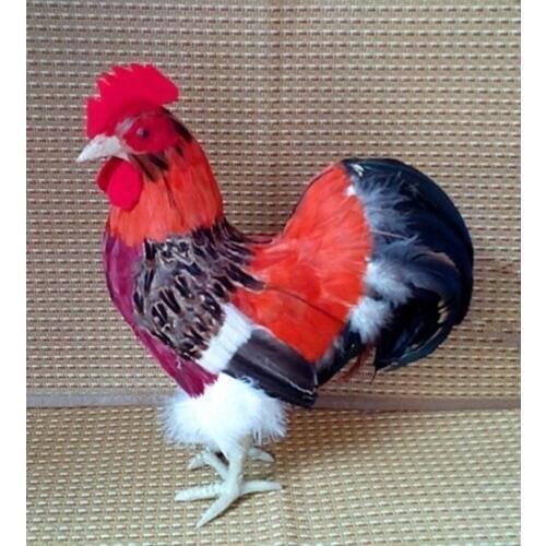 Large cock 27x34cm hard model toy,polyethylene&fur feathers cock Xmas gift 1760