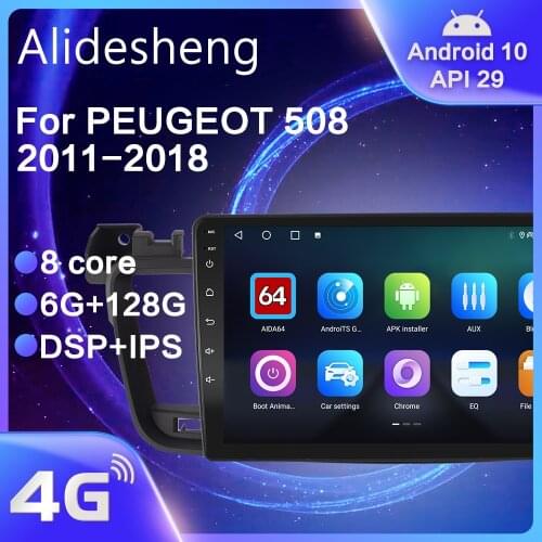 For PEUGEOT 508 2011 2012 2013 2014 2015 2016 2017 2018 Android 10.0 DSP 8 core Car Radio Navigation multimedia Player