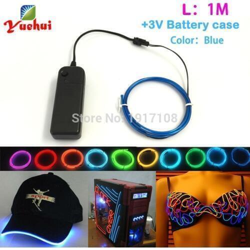 DC3V EL driver With 2.3mm Flexible 1Meter EL Wire Rope Tube Neon Cold Light for making Glow Car Party Decoration and diy Costume