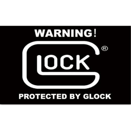 60x90cm/90x150cm/120x180cm Flaglink Black Glock Flag Firearms Warning Protected
