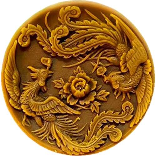 Phoenix Design Art Soap Molds Round Silicone Mold for Natural Soap Making Cake Wax Aromatherapy Gypsum Mold