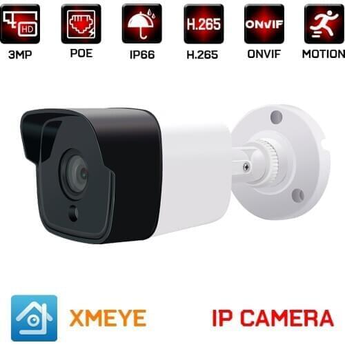 1080p 3mp h.265 audio poe ip camera cctv video surveillance security outdoor bullet cameras 2mp infrared night vision xmeye