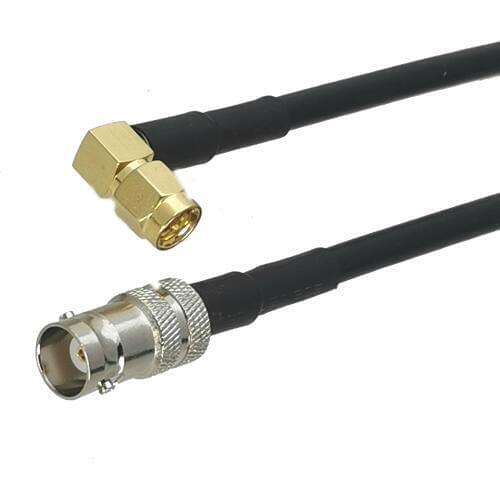1Pcs RG58 BNC Female jack to SMA Male Plug Right angle Connector RF Coaxial Jumper Pigtail Cable 4inch~20M